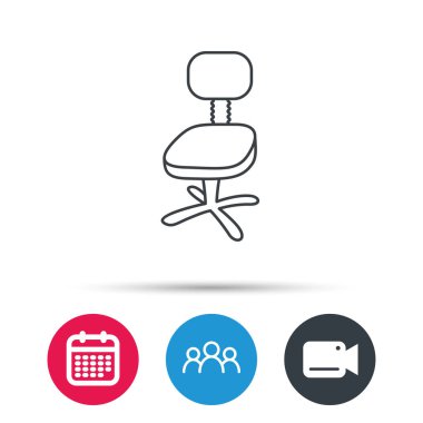 Ofis sandalye simge. İş koltuk işareti.