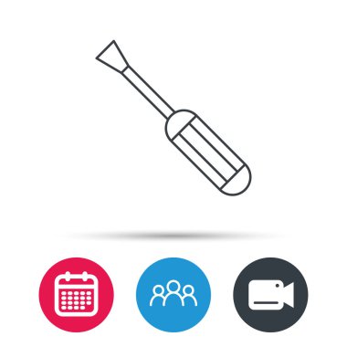 Tornavida simgesi. Onarım veya düzeltme aracı işareti.