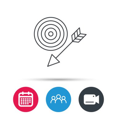 Ok simgesi ile hedef. Dart amaç işareti.