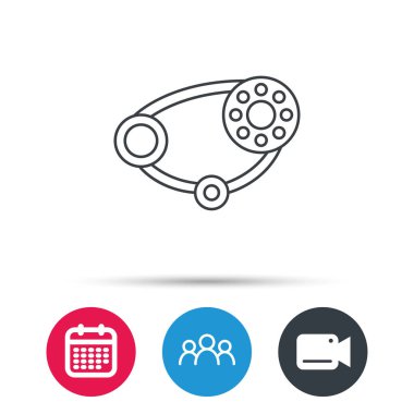 Zamanlama kemer simgesi. Jeneratör kayış işareti.