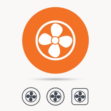 Havalandırma simgesi. Hava havalandırma veya fan işareti.