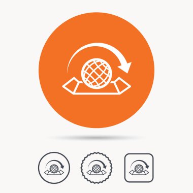 Dünya harita simgesi. Ok işareti ile dünya.