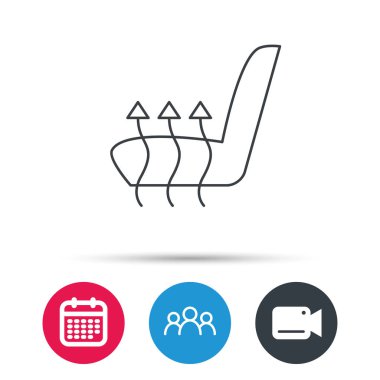 Isıtmalı koltuk simge. Sıcak autoarmchair işareti.