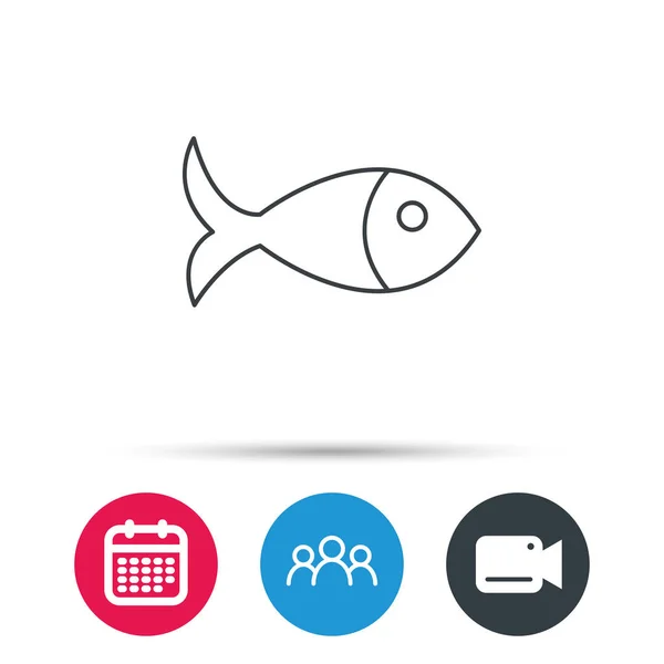 Icône poisson. Panneau de fruits de mer. Symbole alimentaire végétarien . — Image vectorielle