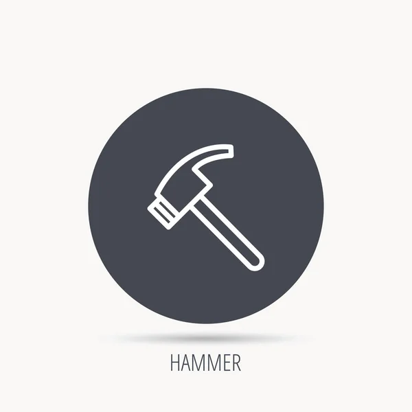 Hammer Ikone. Werkzeugschild reparieren oder reparieren. — Stockvektor