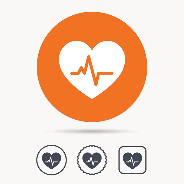 Heartbeat icon. Cardiology symbol. — Stock Vector