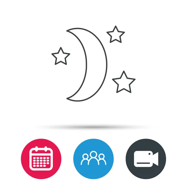 Night or sleep icon. Moon and stars sign. — Stock Vector