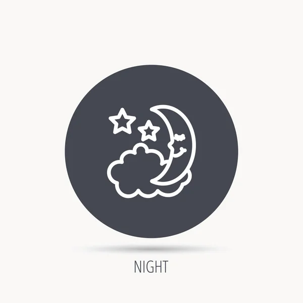 Night or sleep icon. Moon and stars sign. — Stock Vector