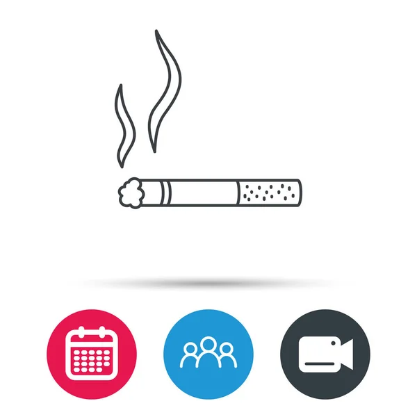 图标允许吸烟。是的烟雾信号. — 图库矢量图片