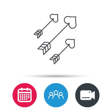 Aşk okları simge. Amour ekipman işareti.