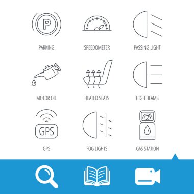 Sis ışıkları ve gps simgeleri geçen motor yağı.