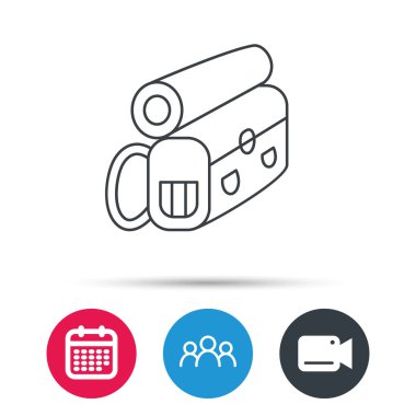 Sırt çantası simgesi. Seyahat ekipman işareti.