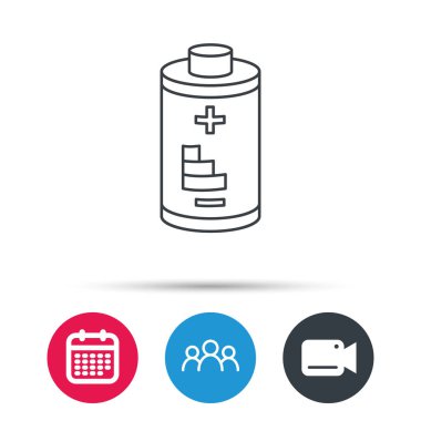 Pil simgesi. Elektrik işareti.