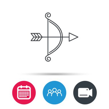 Ok simgesi ile yay. Sevgililer silah işareti.