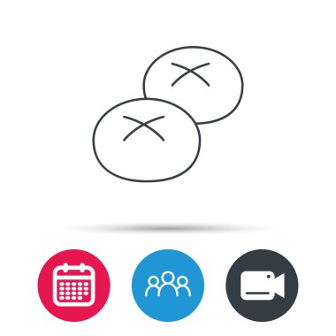 Ekmek rulo veya buns simgesi. Doğal gıda işareti.