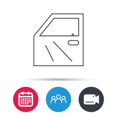 Araba kapısı simgesi. Otomobil kilit işareti.