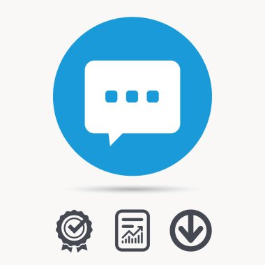 Sohbet simgesi. Konuşma balonu işareti.