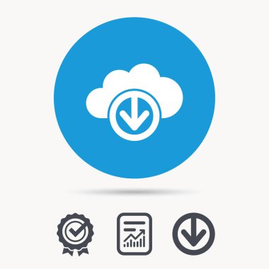 Bulut simgesinden indirin. Veri depolama işareti.