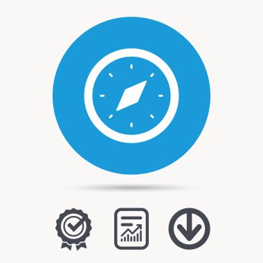 Pusula simgesini. Navigasyon cihazı işareti.