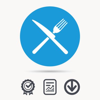 Çatal ve bıçak simgeler. Çatal bıçak takımı işareti.