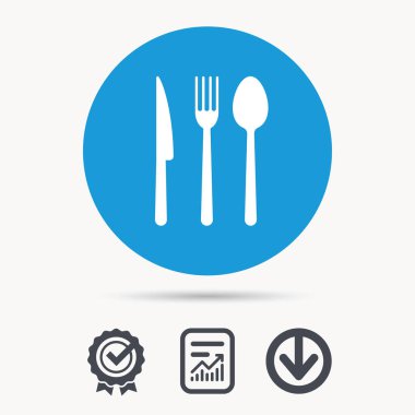 Çatal, bıçak ve kaşık simgeler. Çatal bıçak takımı işareti.