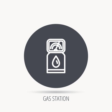 Benzin istasyonu simgesi. Benzin yakıt pompası işareti.