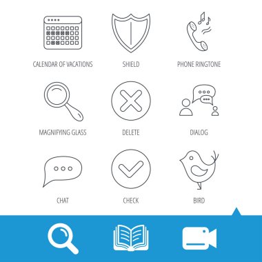 Telefon zil sesi, konuşma balonu simgeler sohbet.