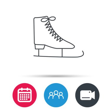 Buz pateni simgesi. Buz pateni ekipman işareti.