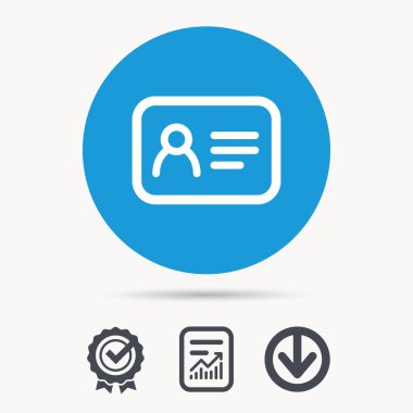 Kimlik kartı simgesi. Kişisel kimlik belgesi.