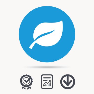 Yaprak simgesi. Taze organik ürün işareti.