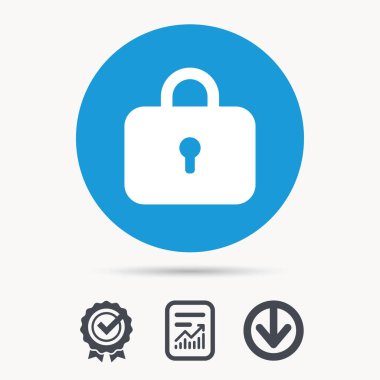 Kilit simgesi. Gizlilik soyunma işareti.