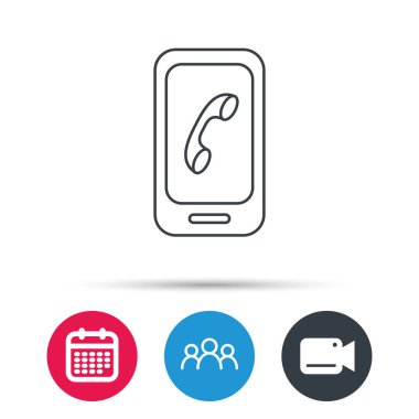 Akıllı telefon simgesi. Cep telefonu dokunmatik ekran işareti ile.