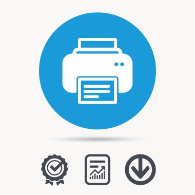 Yazıcı simgesi. Baskı teknolojisi işareti Makaleler.