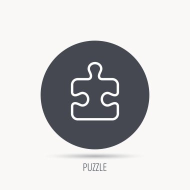 Bulmaca simgesi. Jigsaw mantıksal oyun işareti.