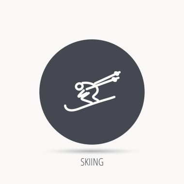 Kayak simgesi. Kayak atlama aşırı spor işareti.