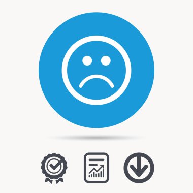 Üzgün smiley simgesi. Kötü geribildirim işareti.