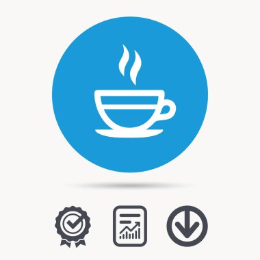 Çay Kupası simgesi. Sıcak kahve içecek işareti.