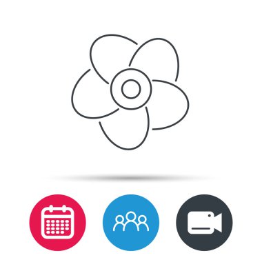 Havalandırma simgesi. Fan veya pervane işareti.