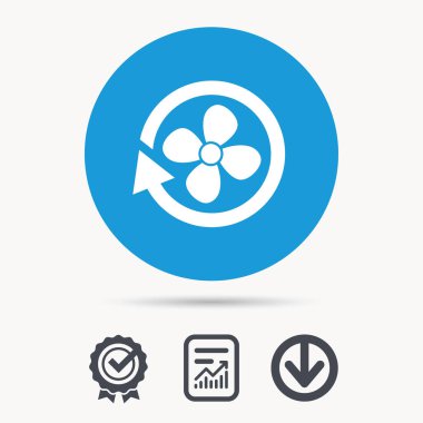 Havalandırma simgesi. Hava havalandırma veya fan işareti.