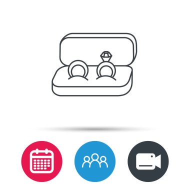 Alyans simgesi. Takı ile elmas işaret.