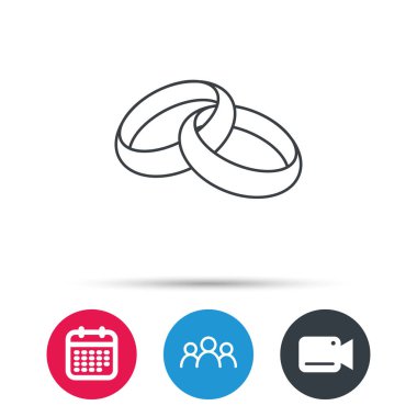 Alyans simgesi. Gelin ve damat takı.