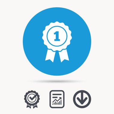 Kazanan madalya simgesi. Ödülü amblemi işareti.