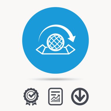 Dünya harita simgesi. Ok işareti ile dünya.