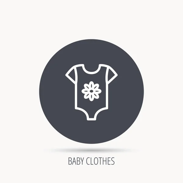 Yenidoğan kıyafetleri simgesi. Bebek gömlek giymek işareti. — Stok Vektör