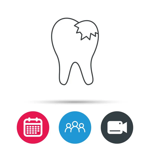 Dental fillings icon. Tooth restoration sign. — Stock Vector