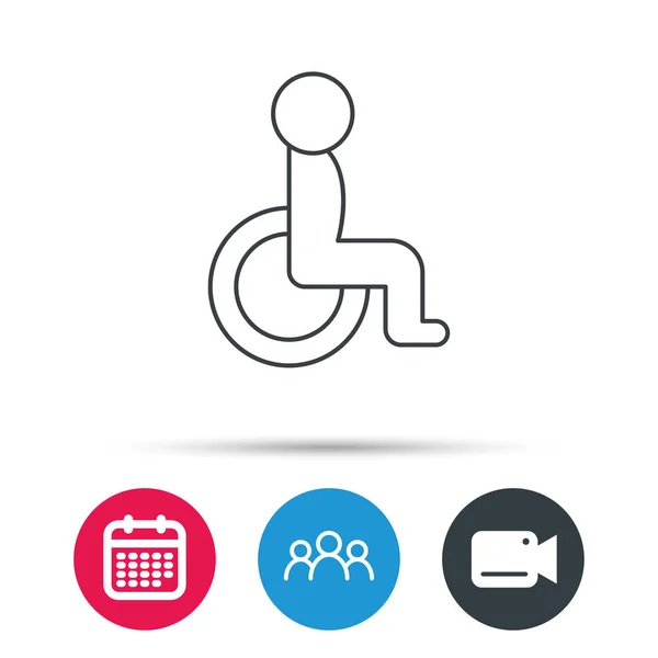 残疾的人士图标。人类对轮椅标志. — 图库矢量图片