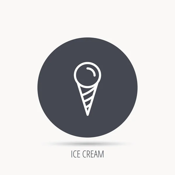 Ice cream pictogram. Zoet dessert in wafel kegel. — Stockvector
