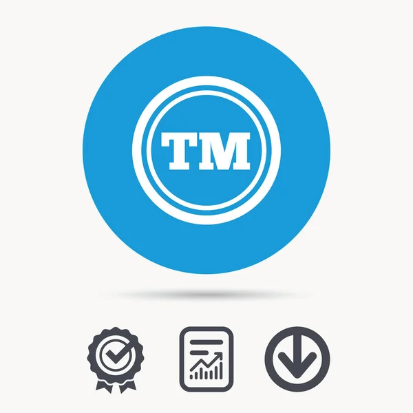 Registered TM trademark icon. Intellectual work. — Stock Vector