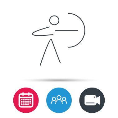 Okçuluk spor idolü. Archer longbow işareti ile.