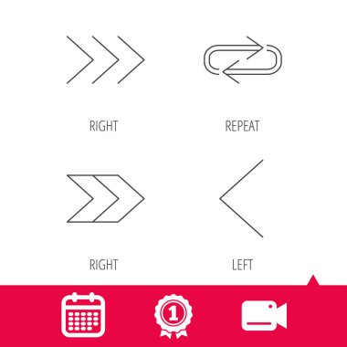 Oklar simgeler. Doğru tekrar lineer işaretler.